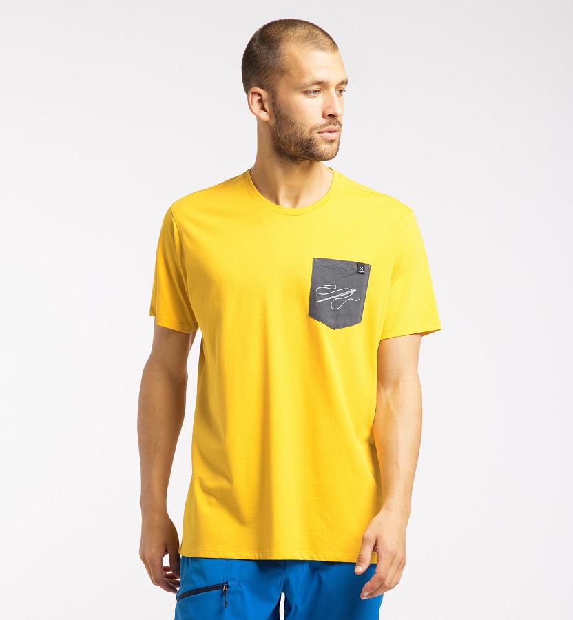 Haglöfs Mens Mirth T-Shirt Yellow New Zealand 25183VNYL